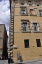 Palazzo Tantucci Palace icon from Piazza Salimbeni Square of Siena Medieval City. Tuscany. Italy Royalty Free Stock Photo