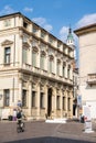 Palazzo Thiene Bonin Longare and the entrance to the pedestrian area of Vicenza viewed from Piazza del Castello