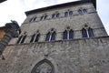 Palazzo Tolomei Buildings from Plazza Tolomei Square of Siena Medieval City. Tuscany. Italy