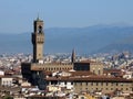 Italia. Firenze. view of the Palazzo Vecchio from Michelangelo square