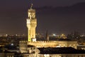 Palazzo Vecchio in Florence at night, Italy Royalty Free Stock Photo