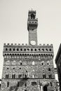 Palazzo Vecchio, Florence, Italy, colorless Royalty Free Stock Photo