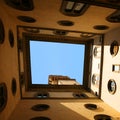 Palazzo Vecchio, Florence, Italy. Old city buildings framing sky