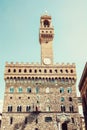 Palazzo Vecchio, Florence, Italy, photo filter Royalty Free Stock Photo