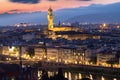 Palazzo Vecchio in Florence at night, Italy Royalty Free Stock Photo