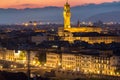 Palazzo Vecchio in Florence at night, Italy Royalty Free Stock Photo