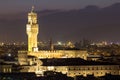 Palazzo Vecchio in Florence at night, Italy Royalty Free Stock Photo