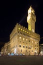 Palazzo Vecchio in Florence at night, Italy Royalty Free Stock Photo