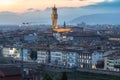 Palazzo Vecchio in Florence at twilight, Italy Royalty Free Stock Photo