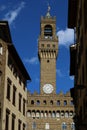 Palazzo Vecchio medieval tower, Florence, Italy Royalty Free Stock Photo