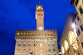 Palazzo Vecchio in the Piazza della Signoria at night in Florence, Italy Royalty Free Stock Photo