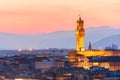 Palazzo Vecchio at sunset in Florence, Italy Royalty Free Stock Photo