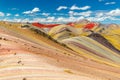 Palccoyo rainbow mountain landscape Vinicunca alternative, epic view to colorful valley, Cusco, Peru, South America