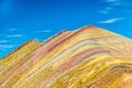 Palccoyo rainbow mountain Vinicunca alternative, mineral colorful stripes in Andean valley, Cusco, Peru, South America Royalty Free Stock Photo