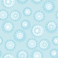 Pale blue abstract snowflakes background. Royalty Free Stock Photo