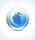 Pale Blue Button Heart, Cardiology, Healthcare & Pharmaceutical