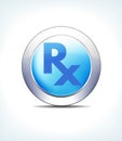 Pale Blue Button RX, Recipe, Prescription Healthcare & Pharmaceutical Icon, Symbol