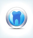 Pale Blue Button Teeth, Dentist, Tooth, Healthcare & Pharmaceutical Icon, Symbol Royalty Free Stock Photo