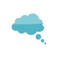 Pale blue speech bubble illustration representing thoughts, ideas, and conversations in simplified vector style Royalty Free Stock Photo