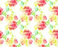 Pale color abstract rose flower seamless pattern. Royalty Free Stock Photo