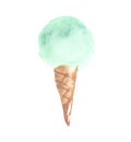 Pale color ice-cream wiffle cone illustration.