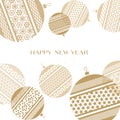 Pale color new year baubles vector illustration.