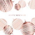 Pale color new year baubles vector illustration.