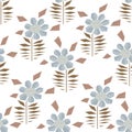 Pale colors pattern with abstract gerbera flowers