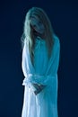 Pale girl ghost in nightgown Royalty Free Stock Photo