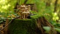 Pale Golbs at Stump with Moss.