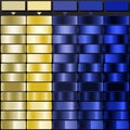 Pale Gold Bright Yellow Neon Blue Deep Blue and Royal Blue solid color with Metallic Gradient Set. Perfect for Gradient Royalty Free Stock Photo
