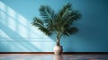 Pale Gradients Surround Minimalist Palm Tree