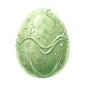 Pale Green Fantasy Egg with Intricate Floral Design Royalty Free Stock Photo