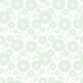 Pale green flowers texture vector pattern.