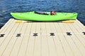 Pale Green Kayak on pier