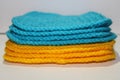 Ukrainian flag: a pale of bright knitted elements