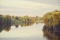 Pale landscape river trees Royalty Free Stock Photo