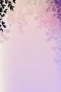 Pale Lavender Light Pink Background Silhouettes Leafy Branches Vertical Mobile Postcard. Generative AI