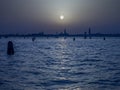 Pale Moon over Venice Italy Royalty Free Stock Photo