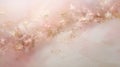 Pale Peach and Creamy White colors with gold glitter. Marble texture. Soft focus floral painting horizontal background