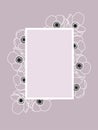 Pale Pink Anemone Flower Wedding Frame Design