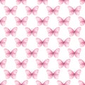 Pale pink butterfly seamless raster pattern