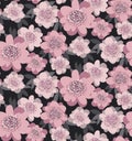 Pale pink color stylized floral seamless pattern. Royalty Free Stock Photo