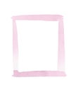 A pale pink empty watercolor frame isolated on a white background, hand-drawn.