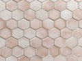 Hexagon Tiles Seamless Pattern Beige Ceramic. Royalty Free Stock Photo