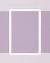 pale purle colored paper texture minimalism background. Minimal template with empty picture frame mock up. Royalty Free Stock Photo