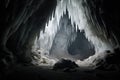 pale quartz formations within a dark cave Royalty Free Stock Photo