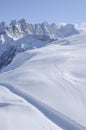 Pale range and snowy slope, dolomites