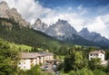 The Pale of San Martino group view from San Martino di Castrozza. Summer in the Dolomites. Italy