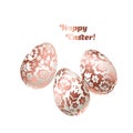 Pale shiny metal Easter egg decoration vector illustration.